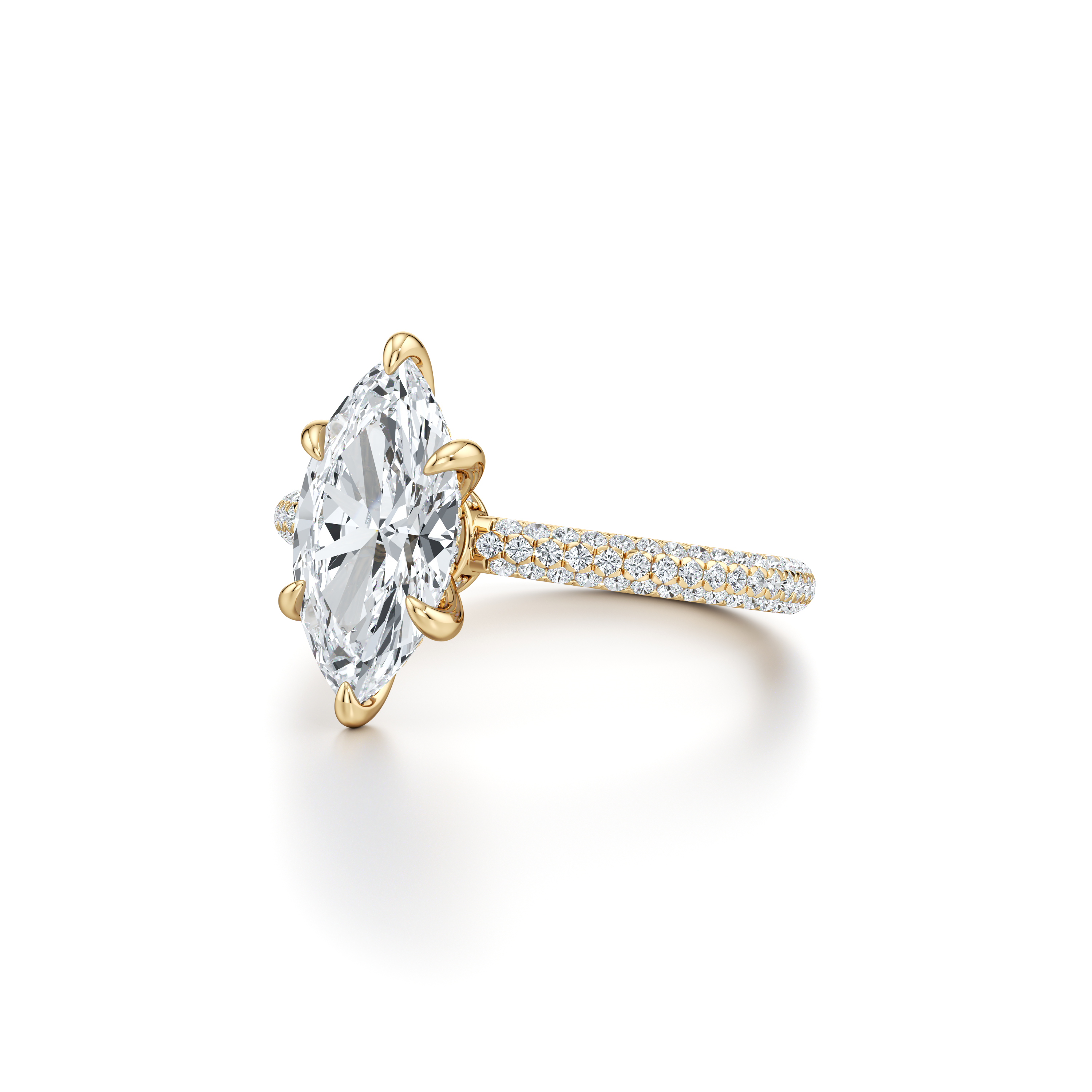 2.0 Carats Lab Grown Diamond Marquise Shape F-VS1 Triple Pave Engagement Ring - Camila Brown