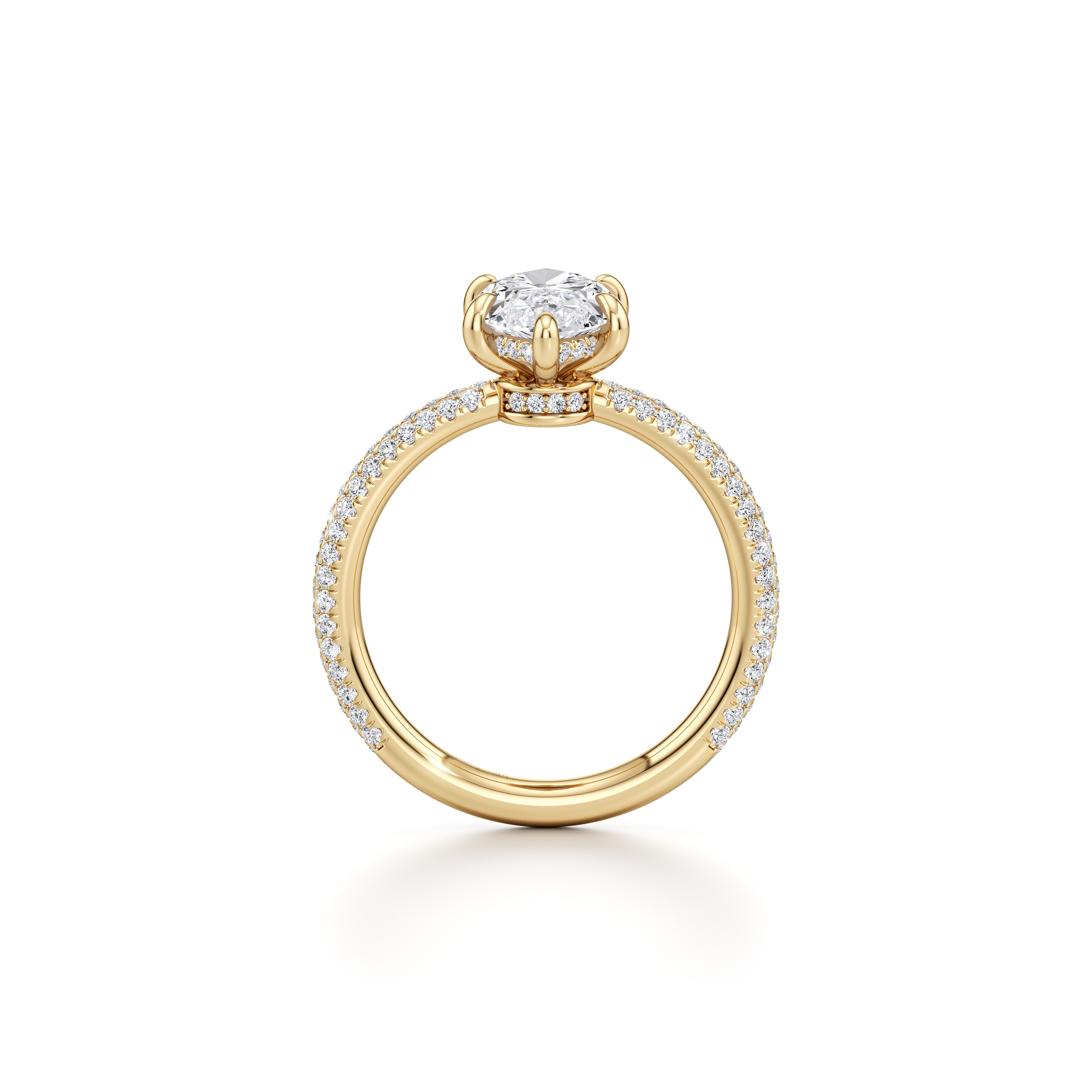 2.0 Carats Lab Grown Diamond Marquise Shape F-VS1 Triple Pave Engagement Ring - Camila Brown