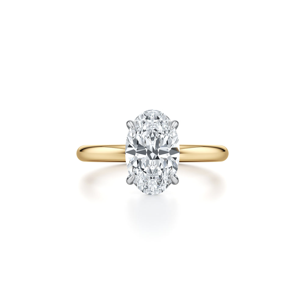 1.50 Carats Lab Grown Diamond Oval Shape F-VS1 Hidden Halo Engagement Ring - Camila Brown