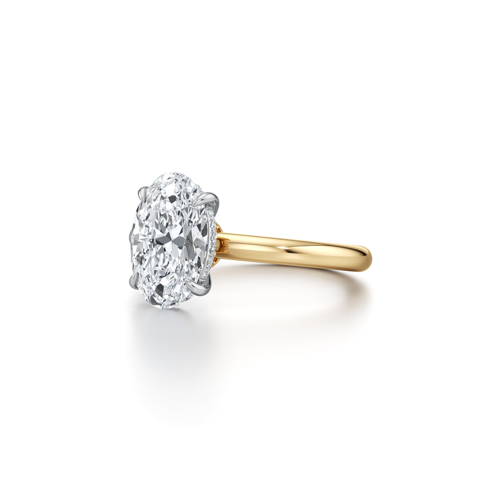 1.50 Carats Lab Grown Diamond Oval Shape F-VS1 Hidden Halo Engagement Ring - Camila Brown
