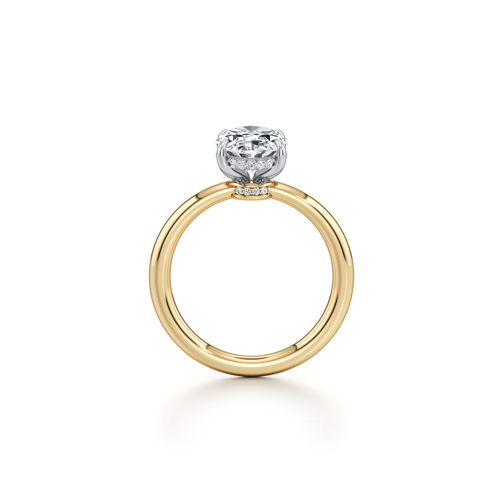 1.50 Carats Lab Grown Diamond Oval Shape F-VS1 Hidden Halo Engagement Ring - Camila Brown