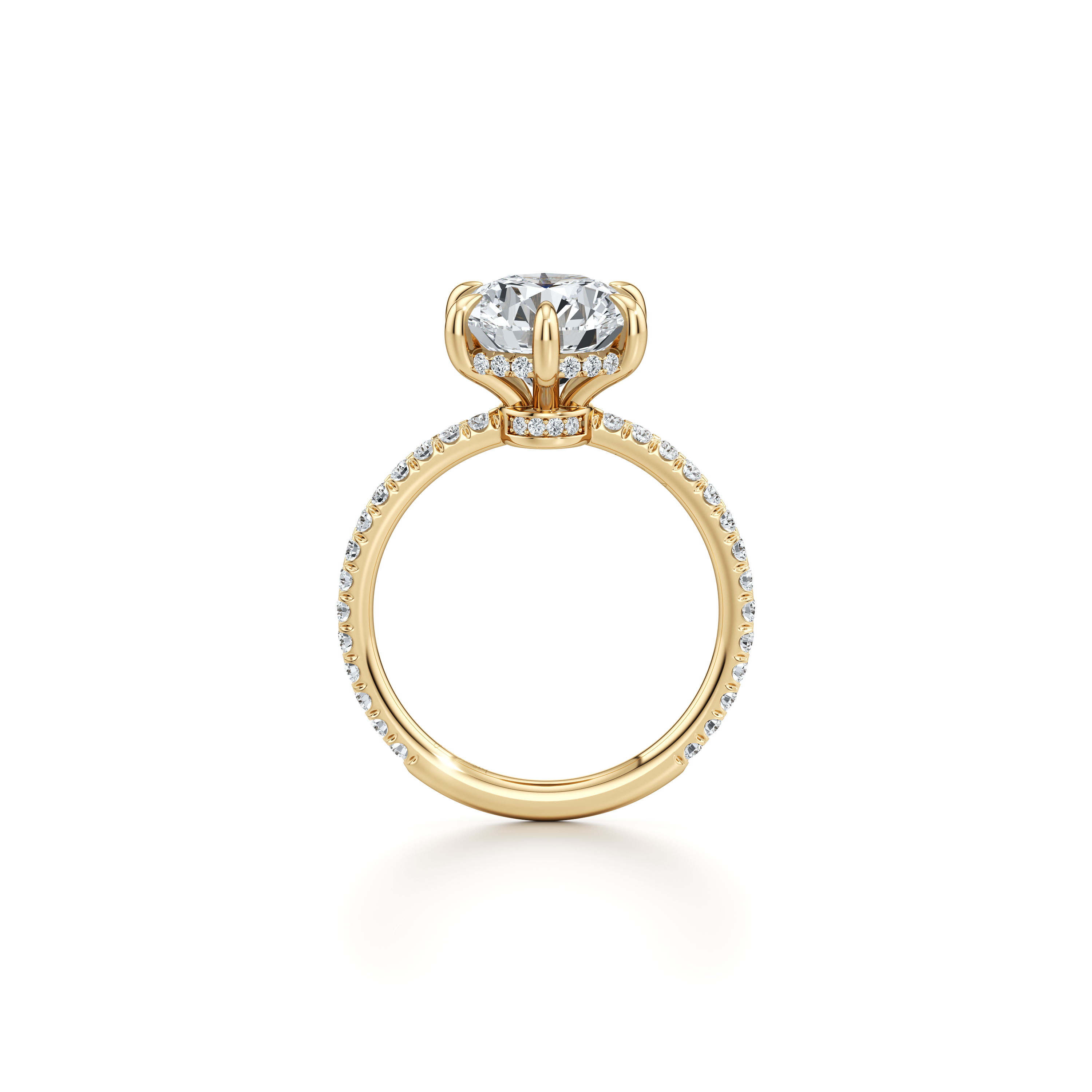 2.0 Carats Lab Grown Diamond Round Shape F-VS1 Pave Engagement Ring - Camila Brown