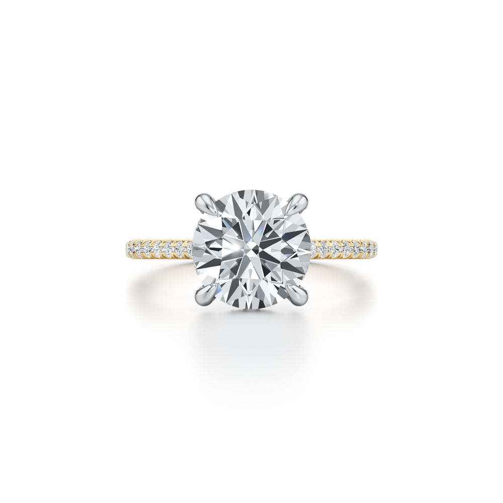 2.0 Carats Lab Grown Diamond Round Shape F-VS1 Hidden Halo & Pave Engagement Ring - Camila Brown