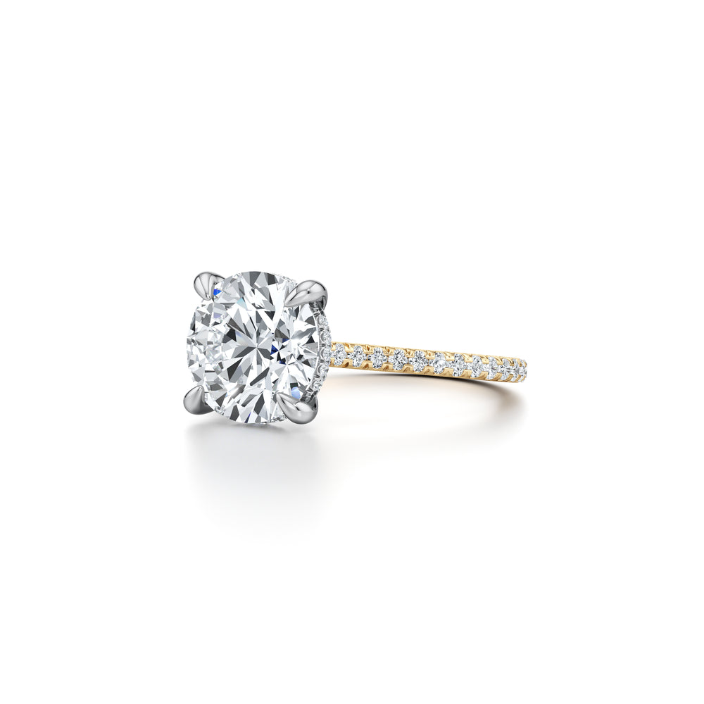 2.0 Carats Lab Grown Diamond Round Shape F-VS1 Hidden Halo & Pave Engagement Ring - Camila Brown