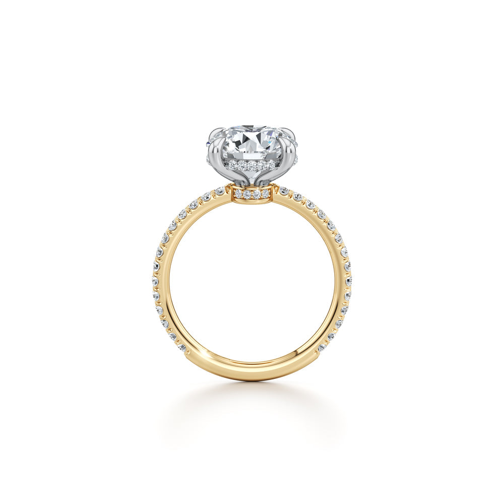 2.0 Carats Lab Grown Diamond Round Shape F-VS1 Hidden Halo & Pave Engagement Ring - Camila Brown