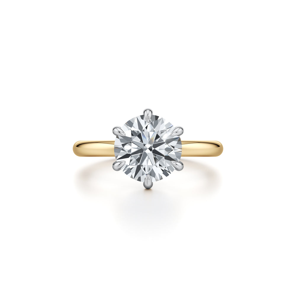 2.0 Carats Lab Grown Diamond Round Shape F-VS1 Hidden Halo Two Tone Engagement Ring - Camila Brown