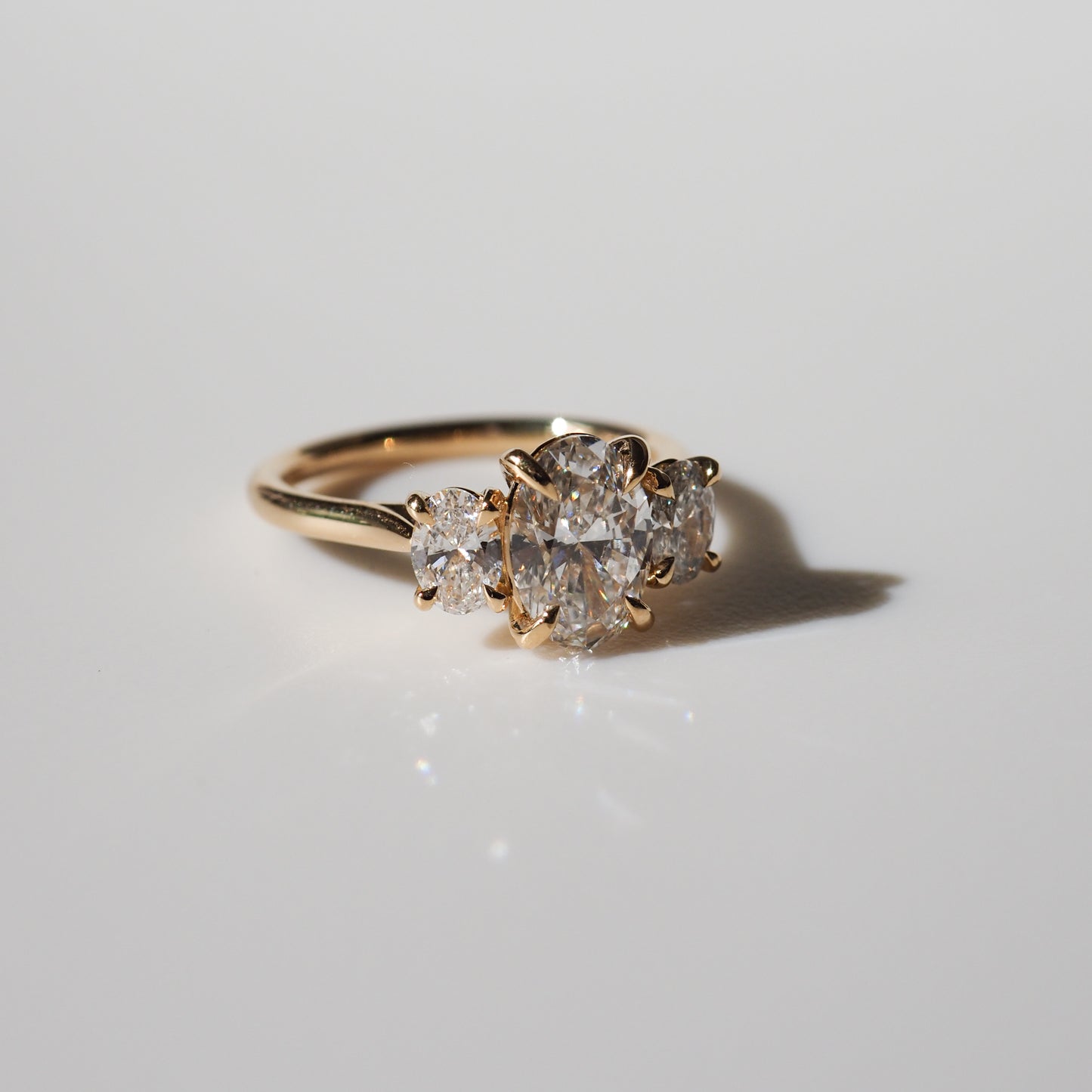 1.0 CT Oval E/VS1 CVD Diamond Three Stone Style Engagement Ring - Camila Brown