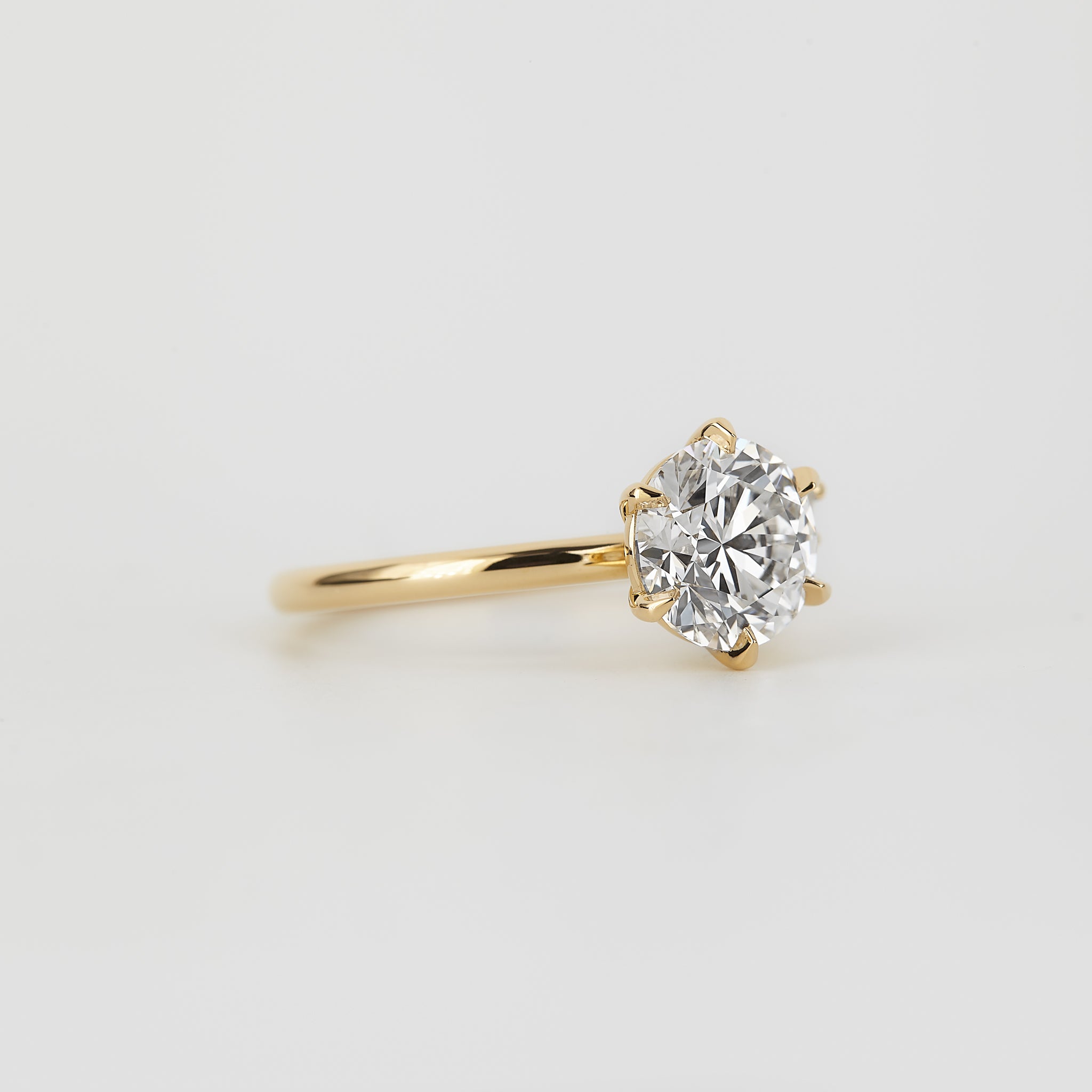 1.73 -2.50 CT Round Lab Grown Diamond Unique Engagement Ring
