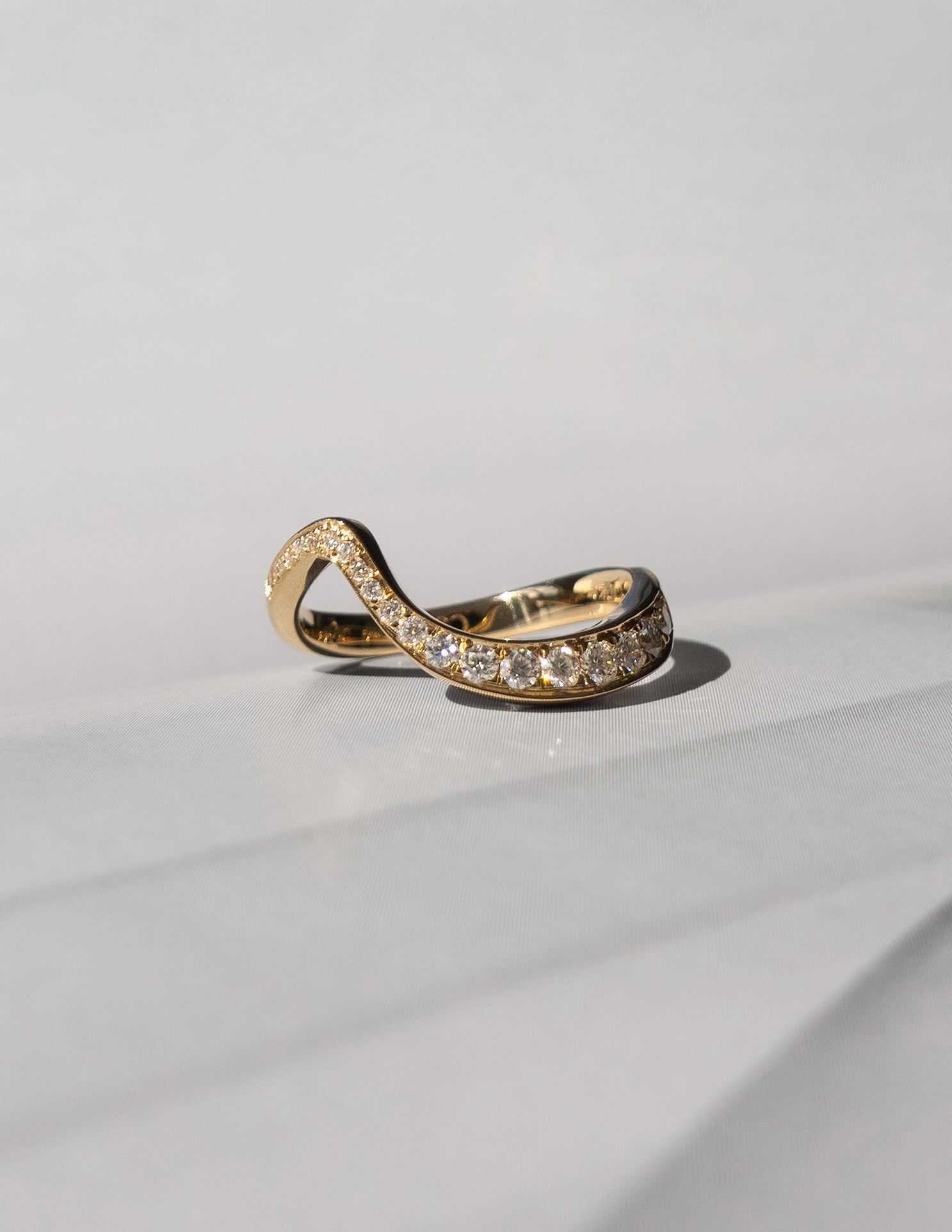 0.40 TCW Round Lab Grown Diamond Wave Eternity Wedding Band