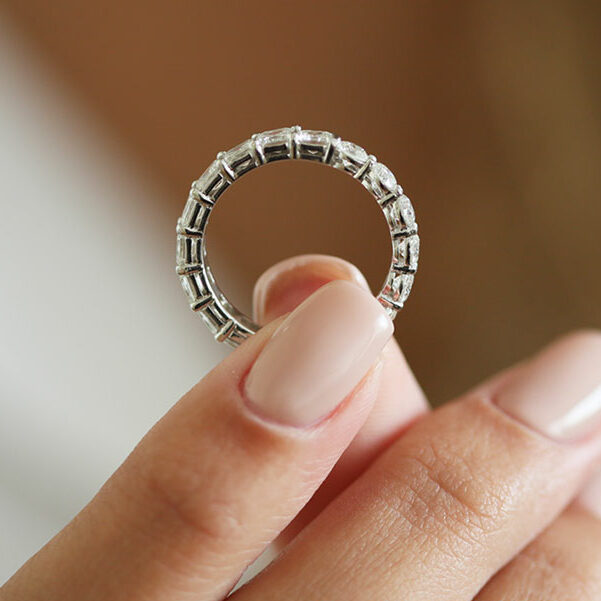 2.0 CT Asscher & Round Moissanite Diamond Alternative Stone Wedding Band - Camila Brown