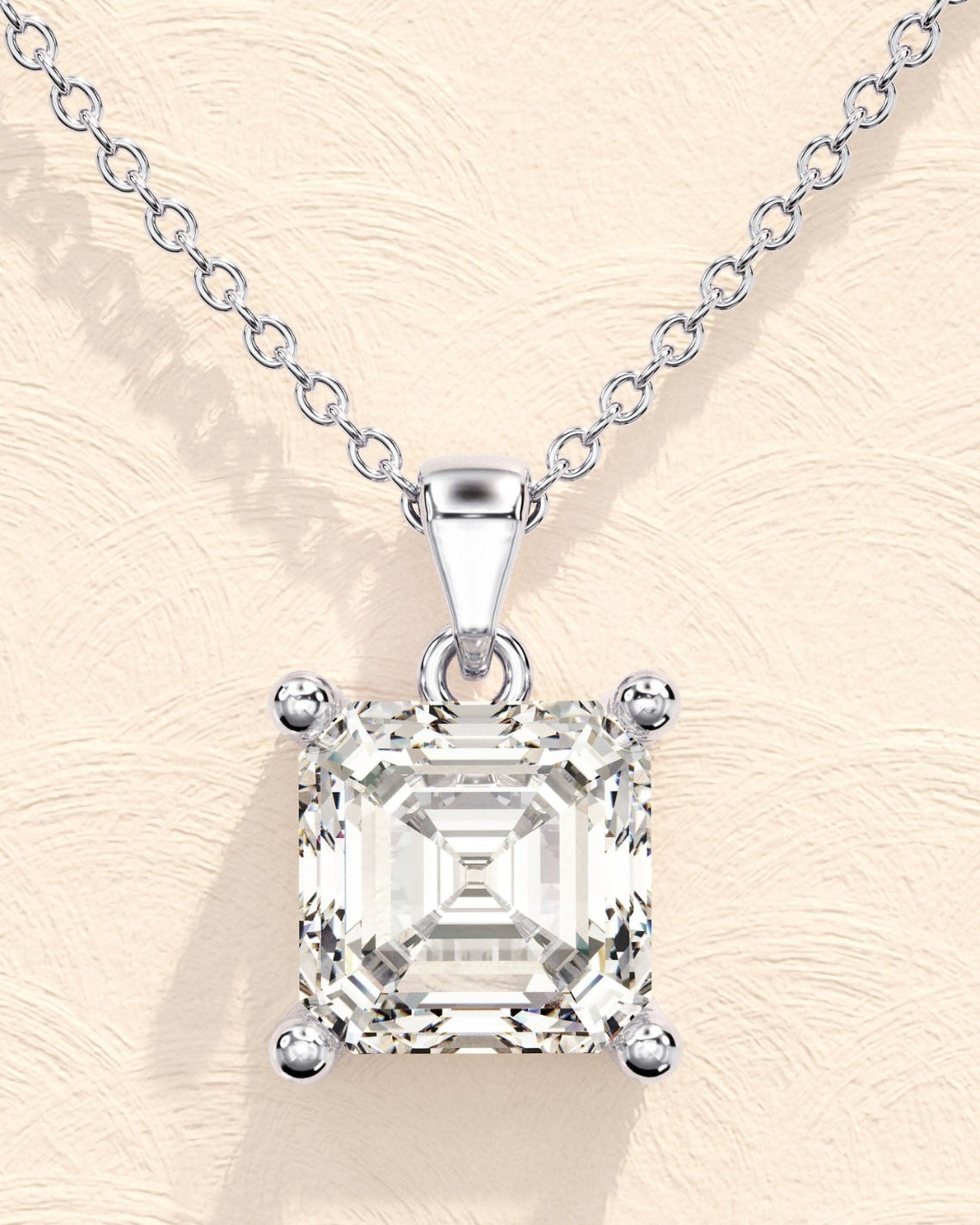 1.0 CT Asscher Moissanite Diamond Solitaire Necklace - Camila Brown
