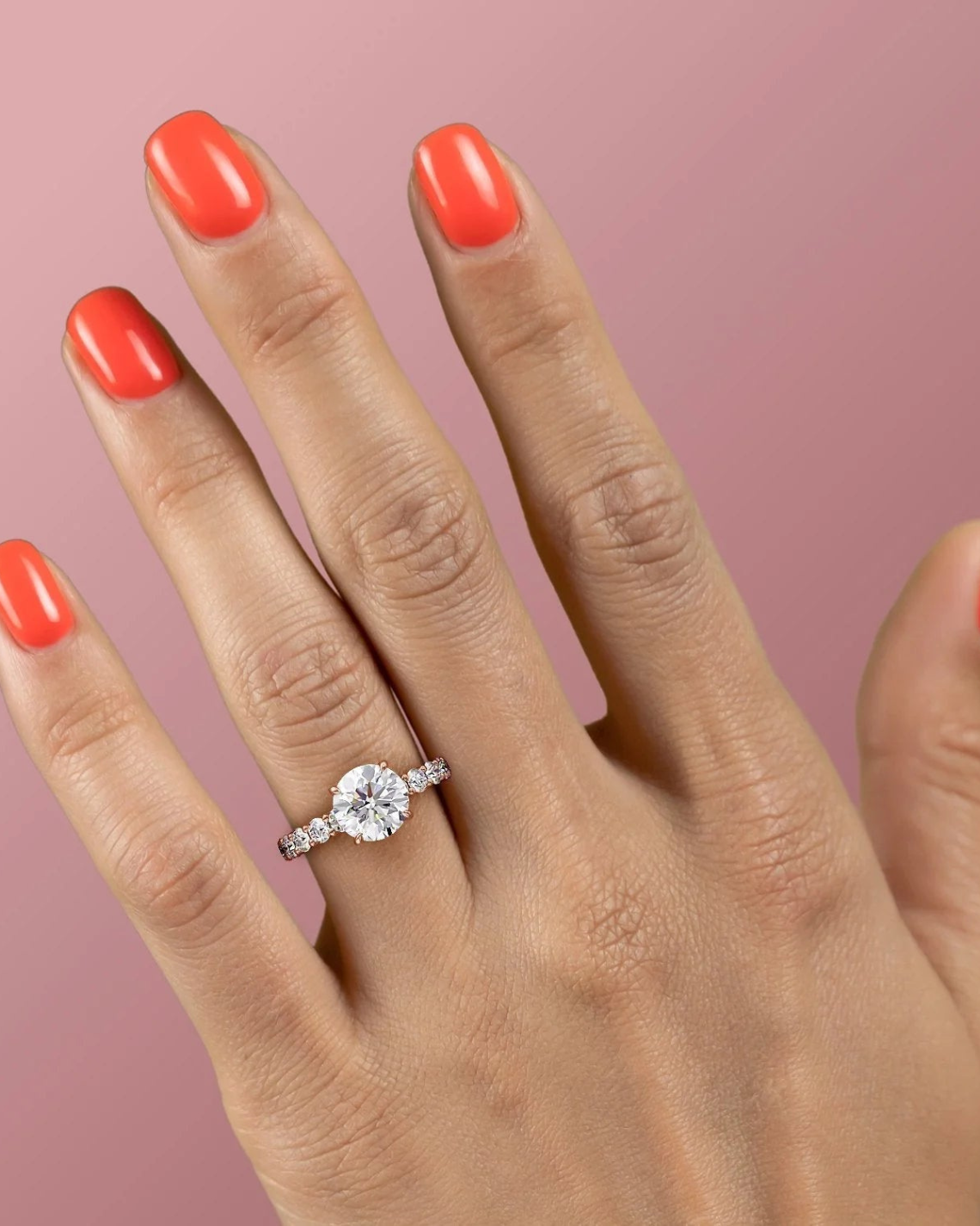 2.0 - 4.0 CT Round Cut CVD Diamond Hidden Halo & Pave Engagement Ring