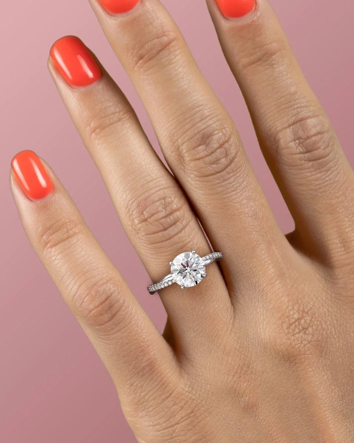 2.0 - 4.0 CT Round Cut Lab Grown Diamond Twisted Engagement Ring