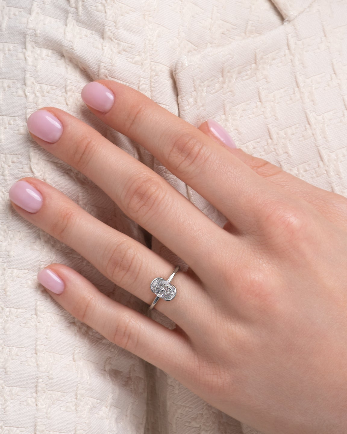 2.0 - 4.0 CT Oval Cut Lab Grown Diamond Solitaire Engagement Ring