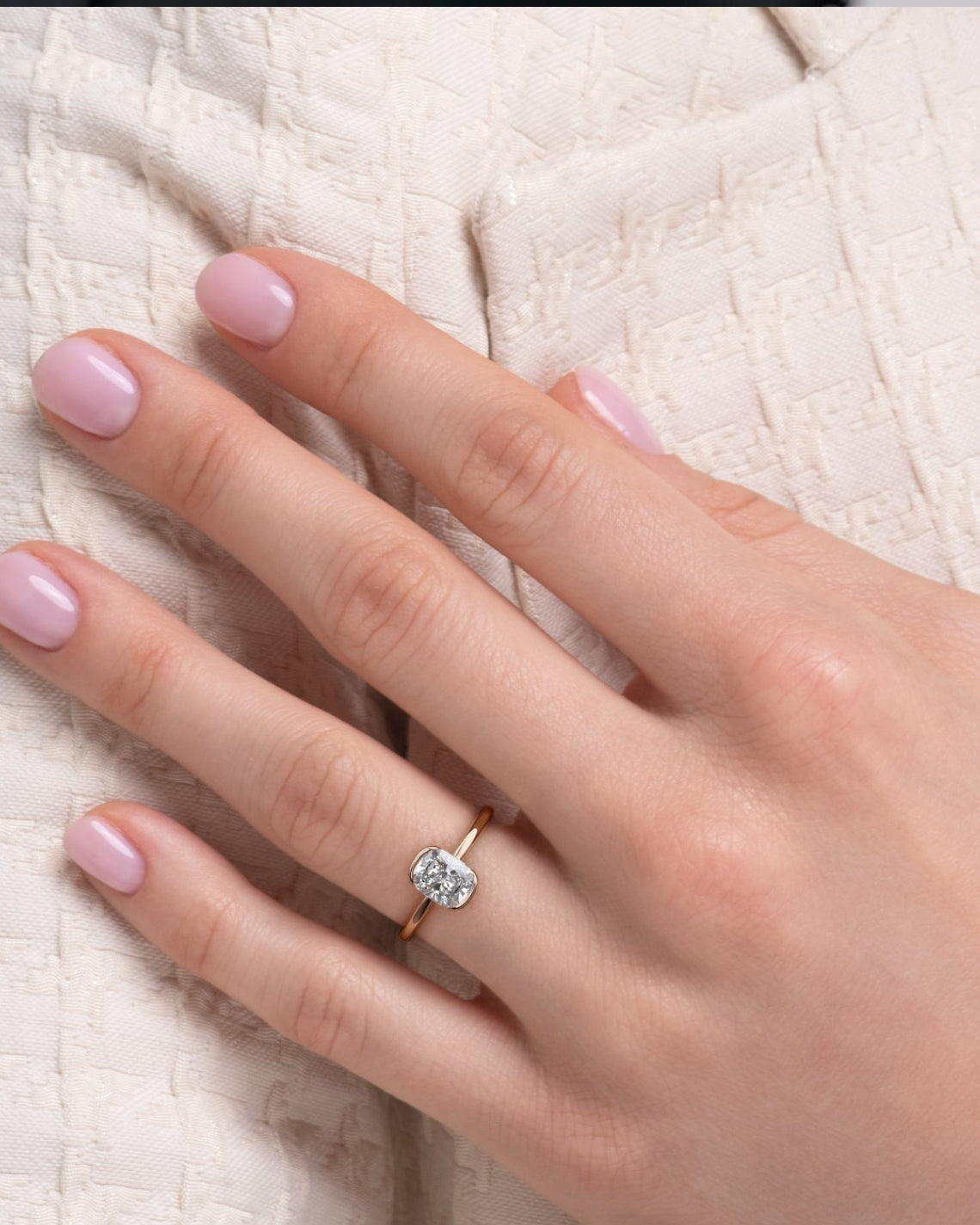 2.0 - 4.0 CT Elongated Cushion Cut CVD Diamond Solitaire Engagement Ring