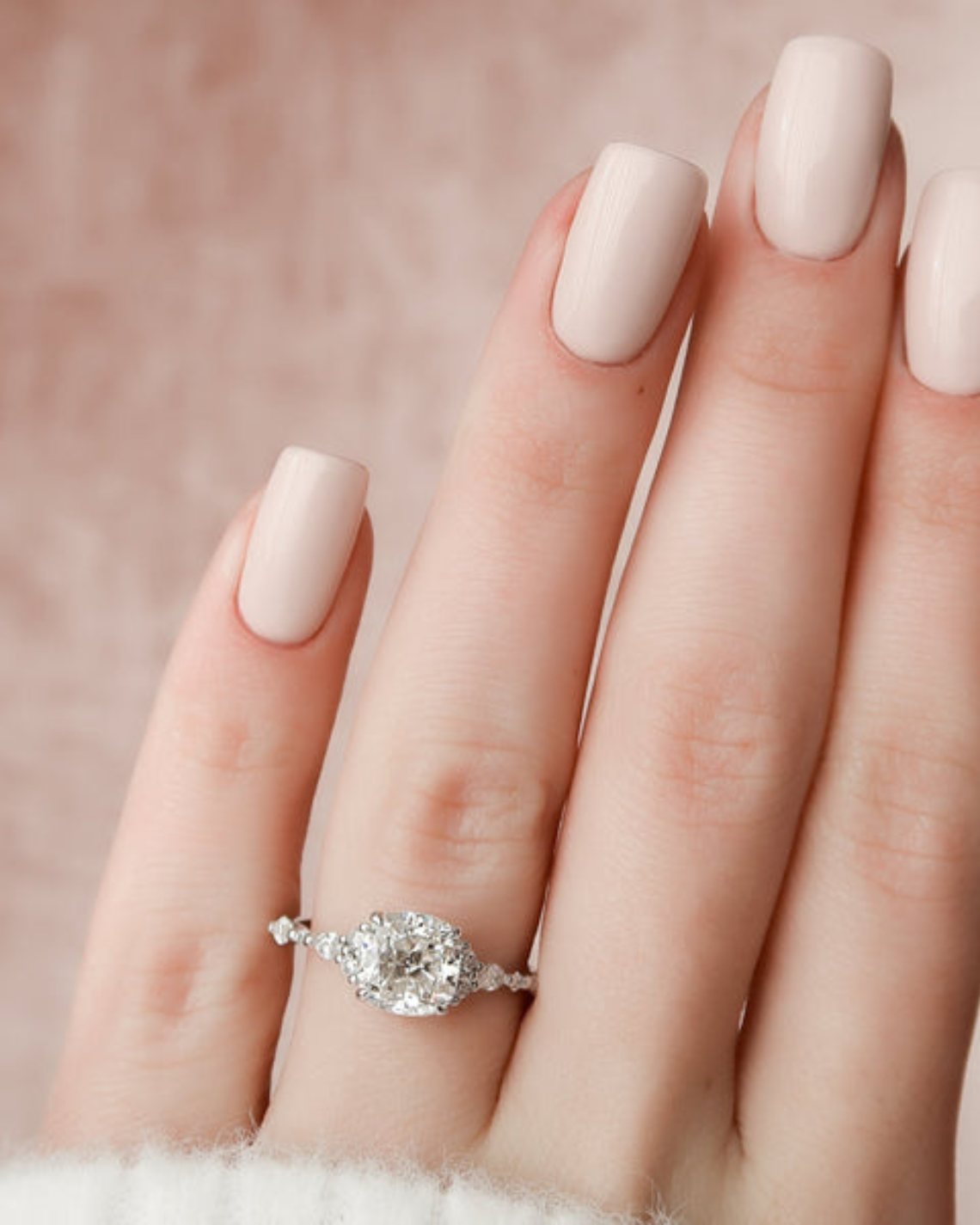 2.0 - 4.0 CT Cushion Cut  Lab Grown Diamond Pave Setting Engagement Ring