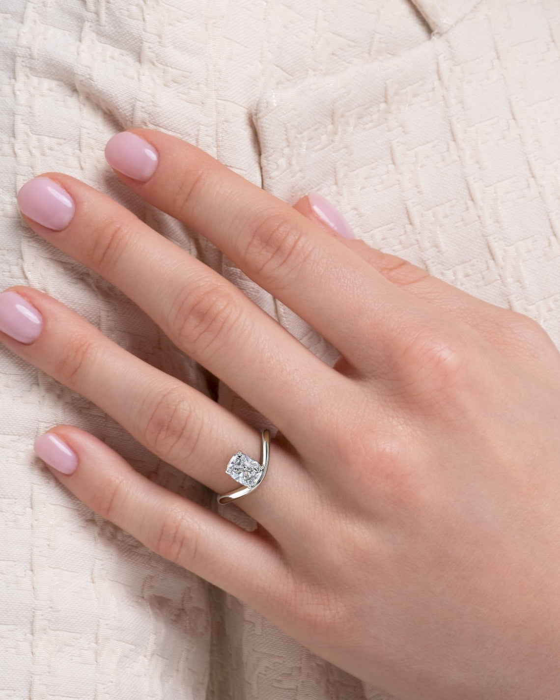2.0 - 4.0 CT Elongated Cushion Cut  Lab Grown Diamond Solitaire Engagement Ring