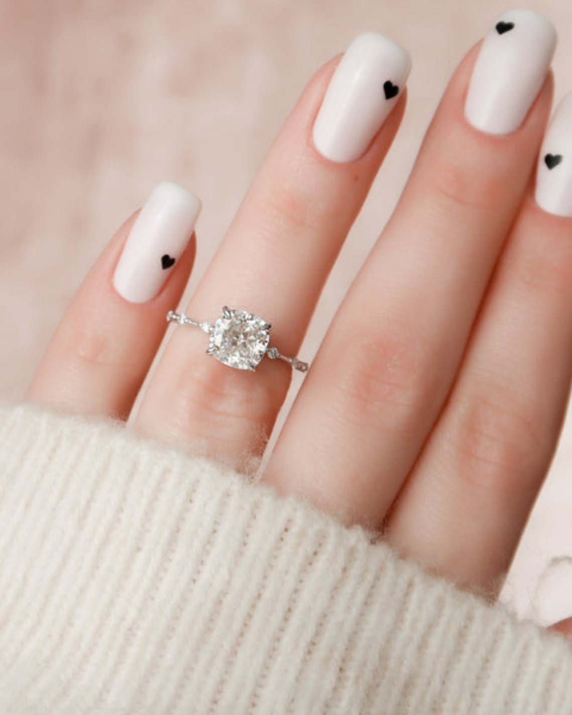 1.0 - 3.0 CT Cushion Cut Lab Grown Diamond Dainty Engagement Ring