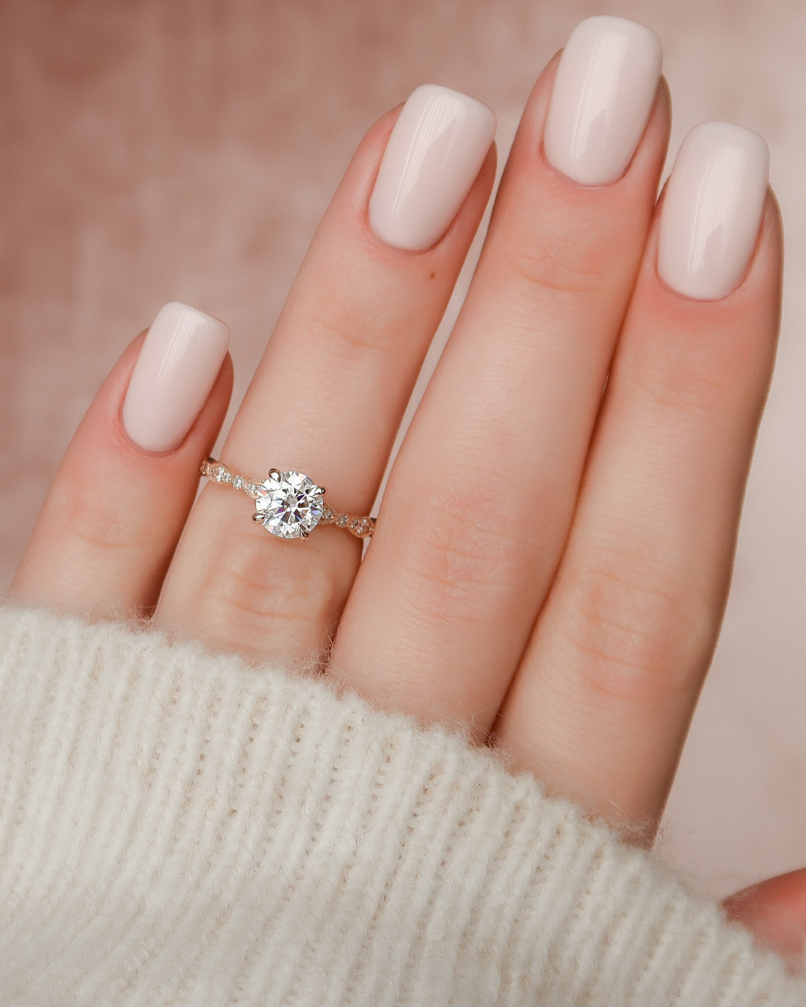 1.0 - 2.0 CT Round Cut Lab Grown Diamond art-deco Engagement Ring