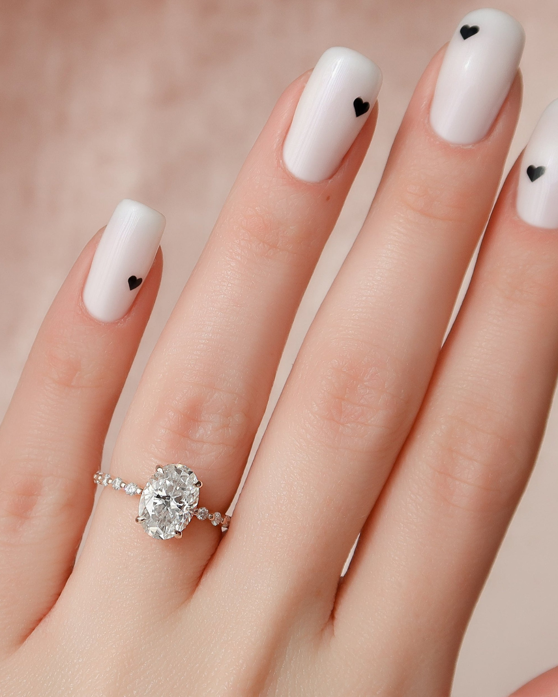 1.50 - 3.50 CT Oval Cut Lab Grown Diamond Hidden Halo & Pave Engagement Ring