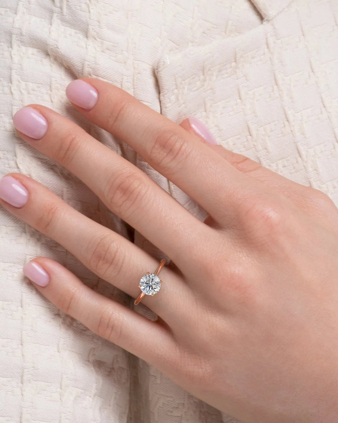 1.5 - 3.5 CT Round Cut Lab Grown Diamond Hidden Halo Engagement Ring