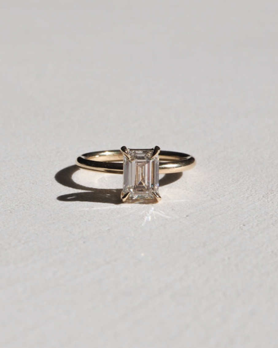 1.5 CT Emerald F/VS1 CVD Diamond Solitaire Engagement Ring - Camila Brown