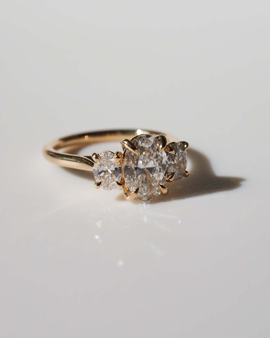 1.0 CT Oval E/VS1 CVD Diamond Three Stone Style Engagement Ring - Camila Brown