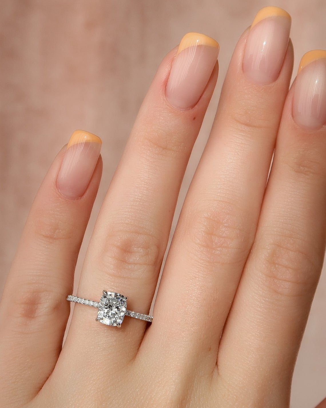 2.0 - 4.0 CT Elongated Cushion Cut Lab Grown Diamond Hidden Halo & Pave Style Engagement Ring