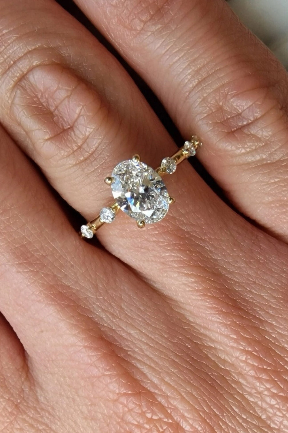 Oval Lab Grown Diamond Dainty Engagement Ring