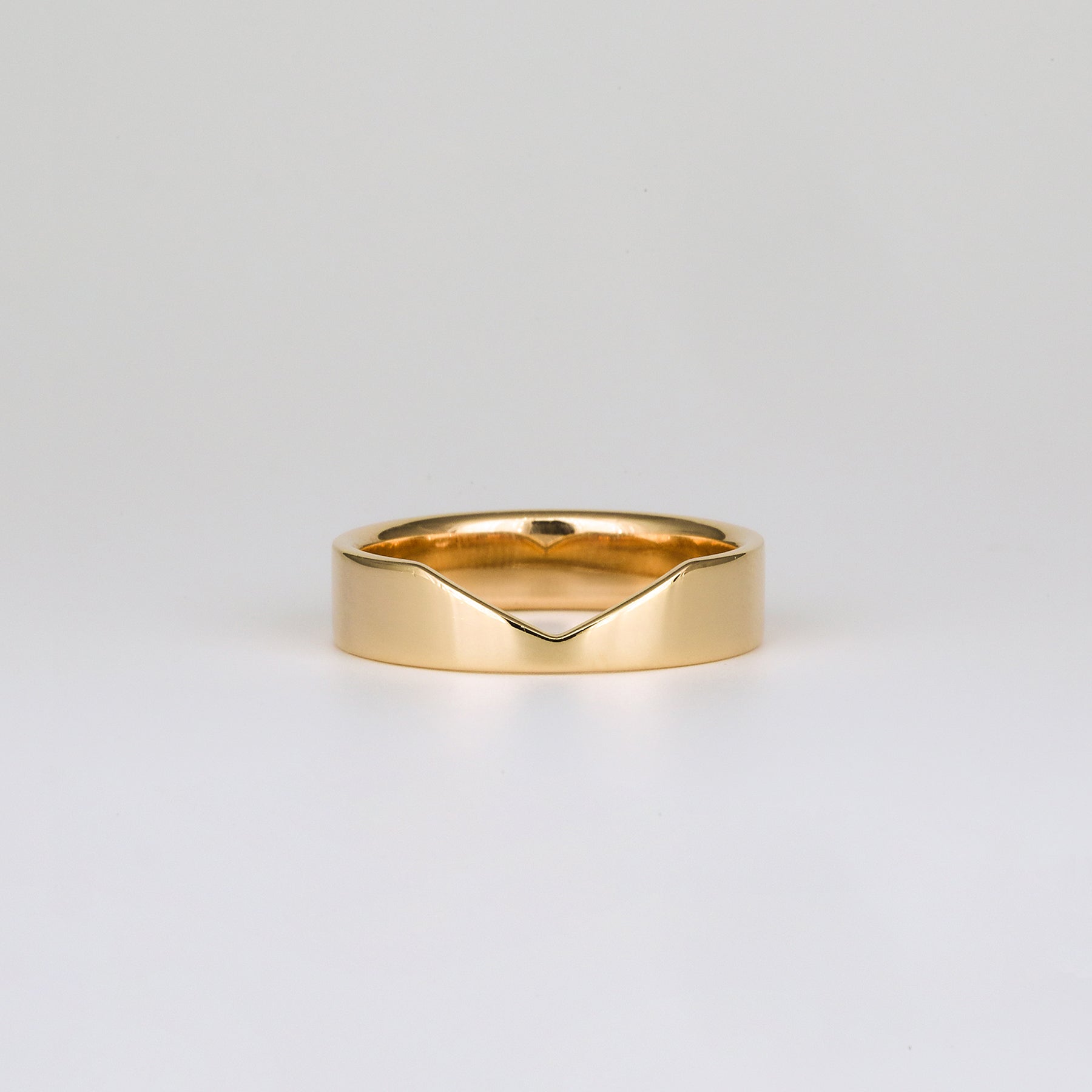 Wide Flat V Shap Wedding band