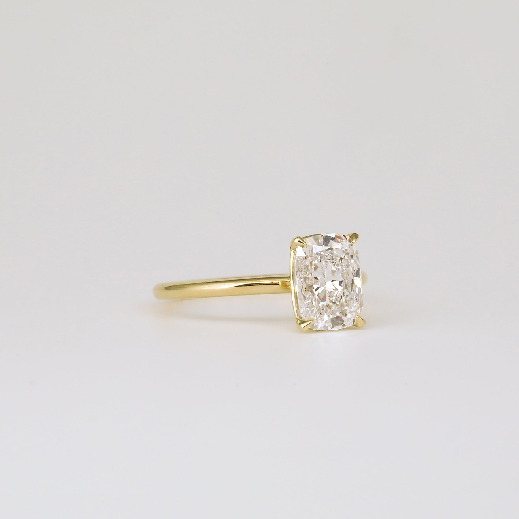 1.0 -3.0 CT cushion Lab Grown Diamond Solitaire Engagement ring