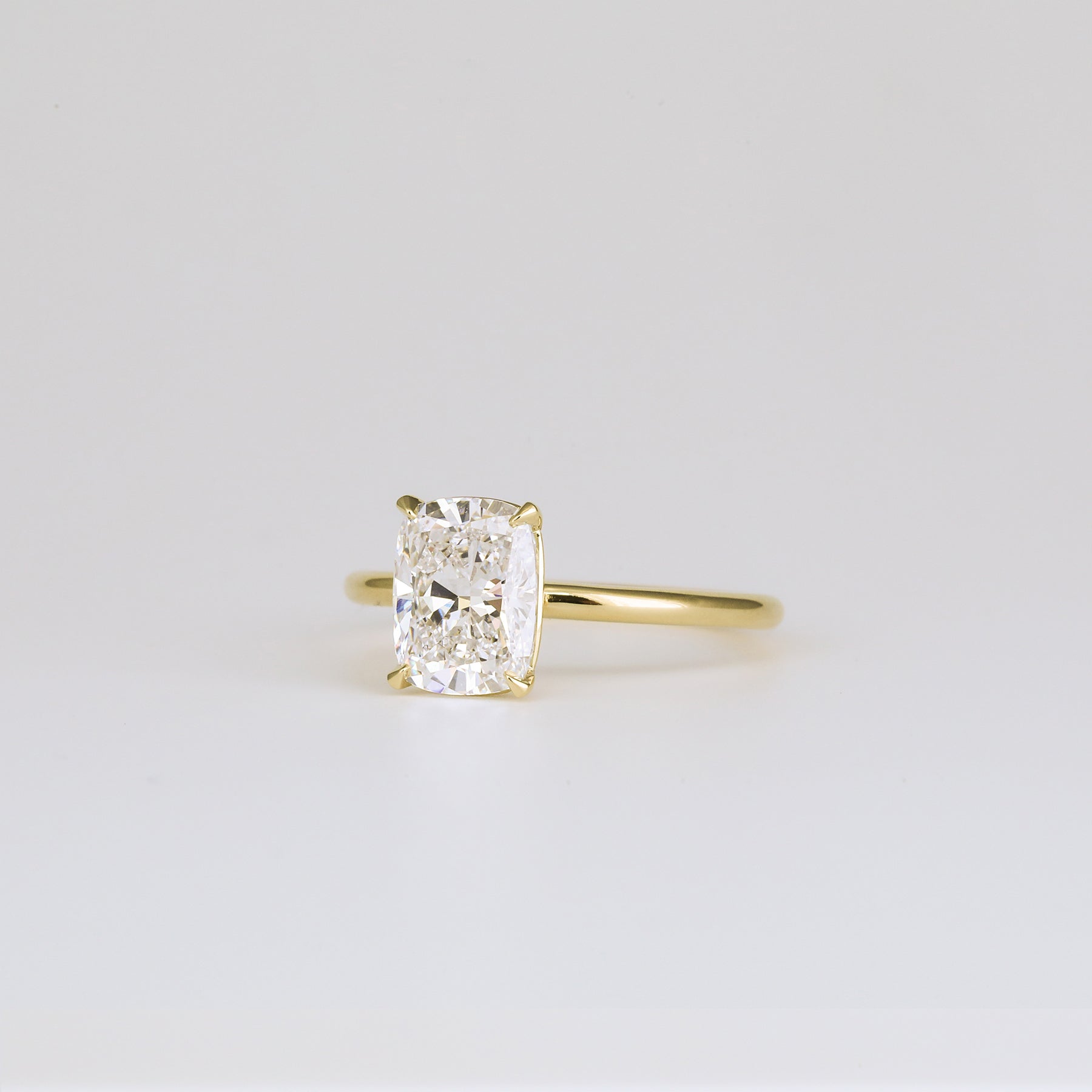 1.0 -3.0 CT cushion Lab Grown Diamond Solitaire Engagement ring