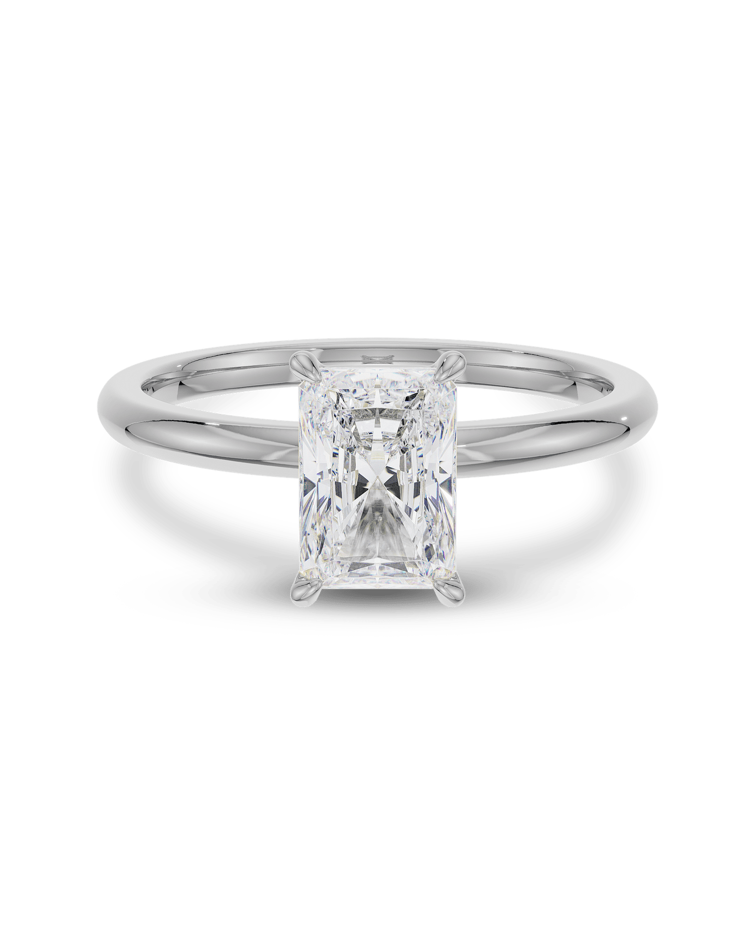 2.0 -4.0 CT Radiant Lab Grown Diamond Solitaire Engagement Ring