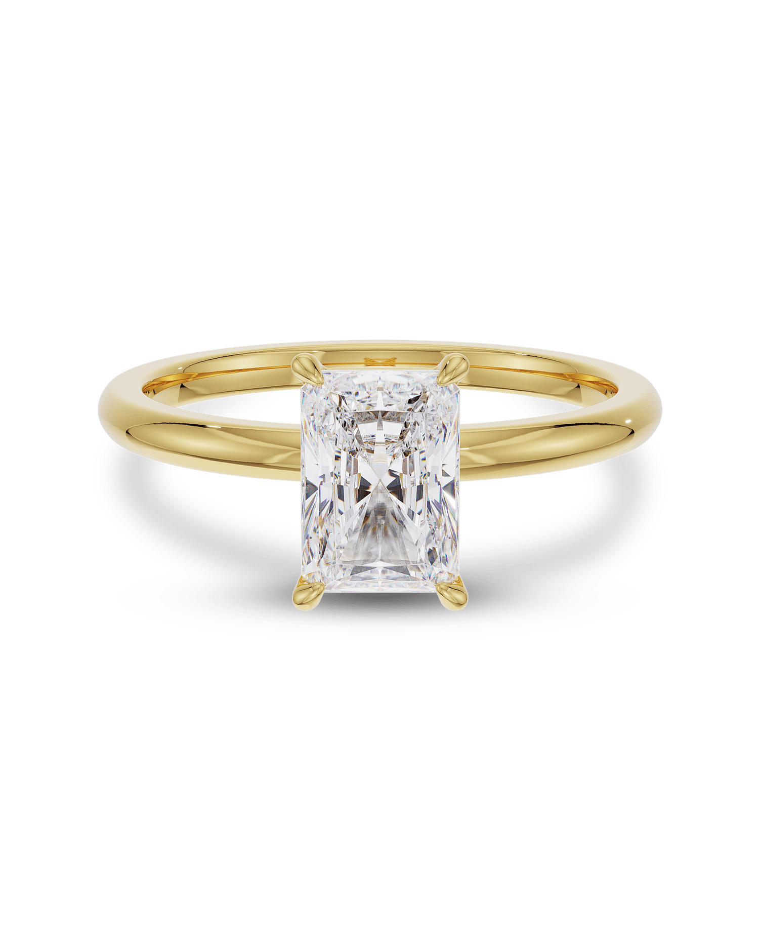 2.0 -4.0 CT Radiant Lab Grown Diamond Solitaire Engagement Ring