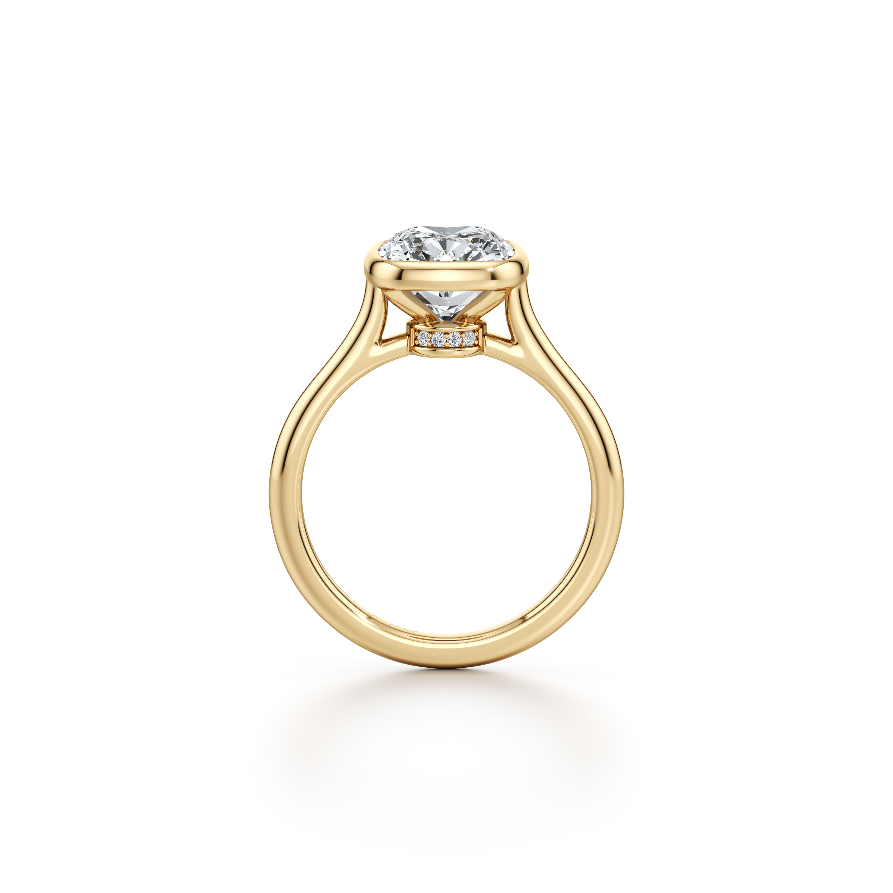 2.0 Carats Lab Grown Diamond Cushion Shape F-VS1 Bezel Solitaire Engagement Ring - Camila Brown