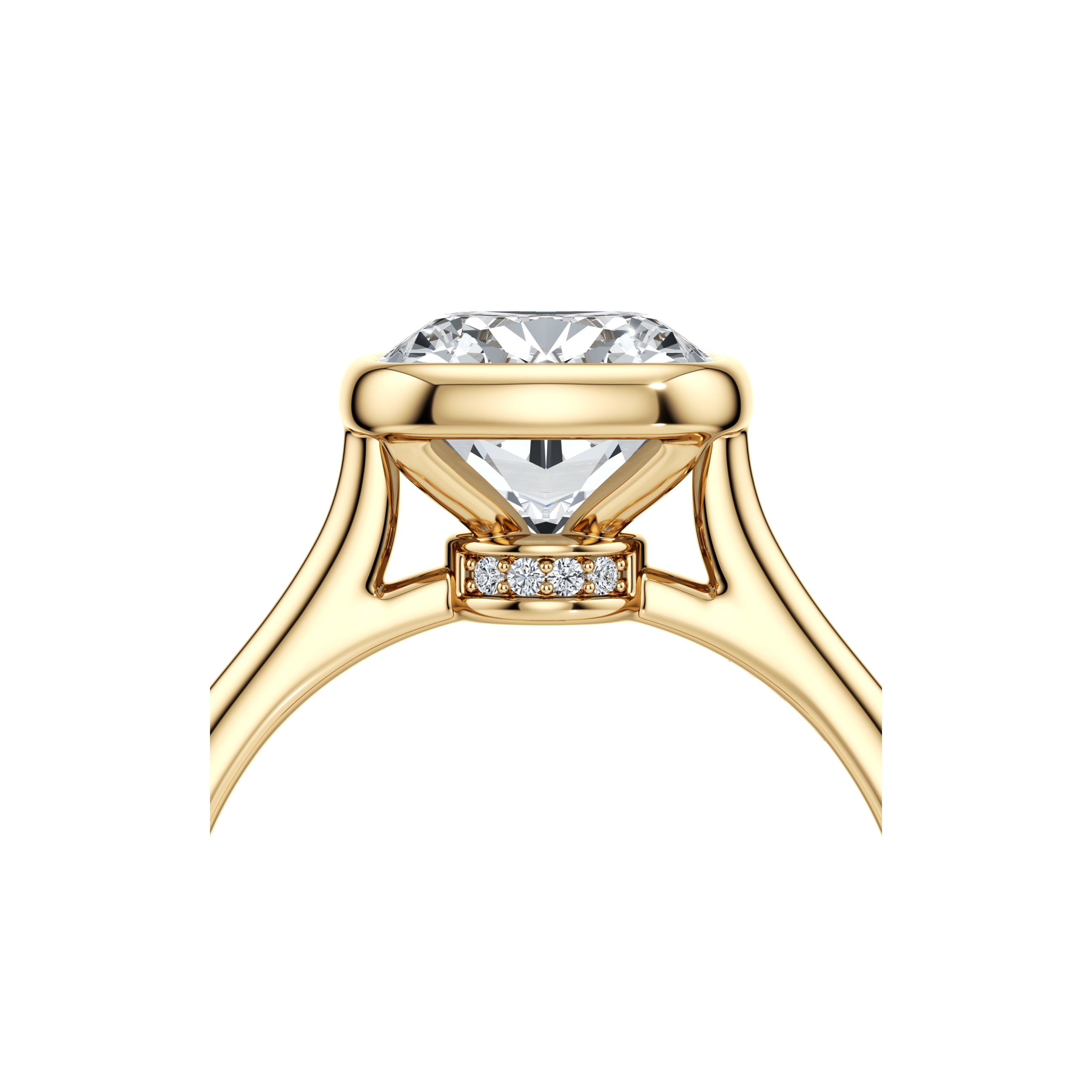 2.0 Carats Lab Grown Diamond Cushion Shape F-VS1 Bezel Solitaire Engagement Ring - Camila Brown