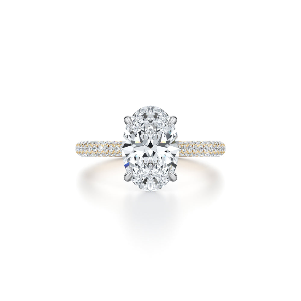 2.0 Carats Lab Grown Diamond Oval Shape F-VS1 Triple Pave Engagement Ring - Camila Brown