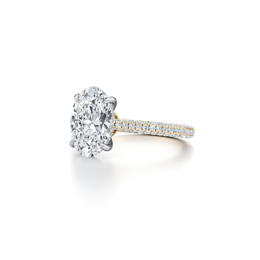2.0 Carats Lab Grown Diamond Oval Shape F-VS1 Triple Pave Engagement Ring - Camila Brown