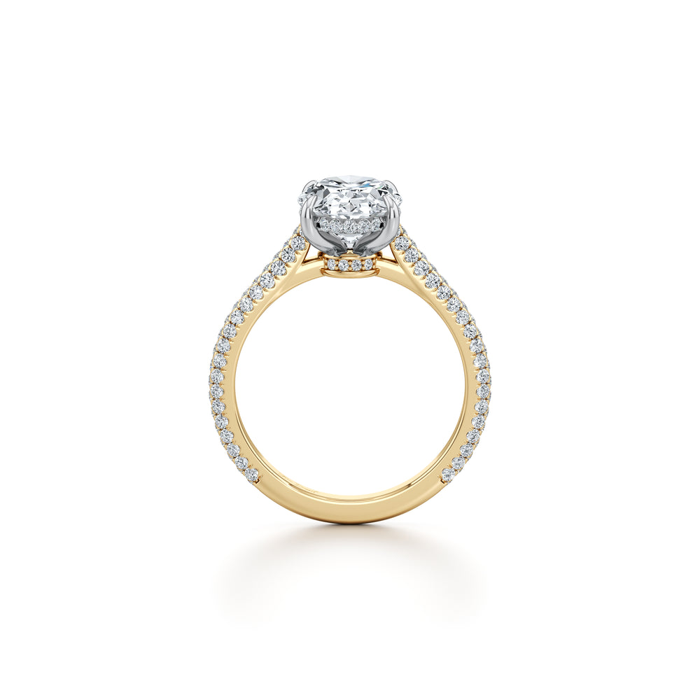 2.0 Carats Lab Grown Diamond Oval Shape F-VS1 Triple Pave Engagement Ring - Camila Brown