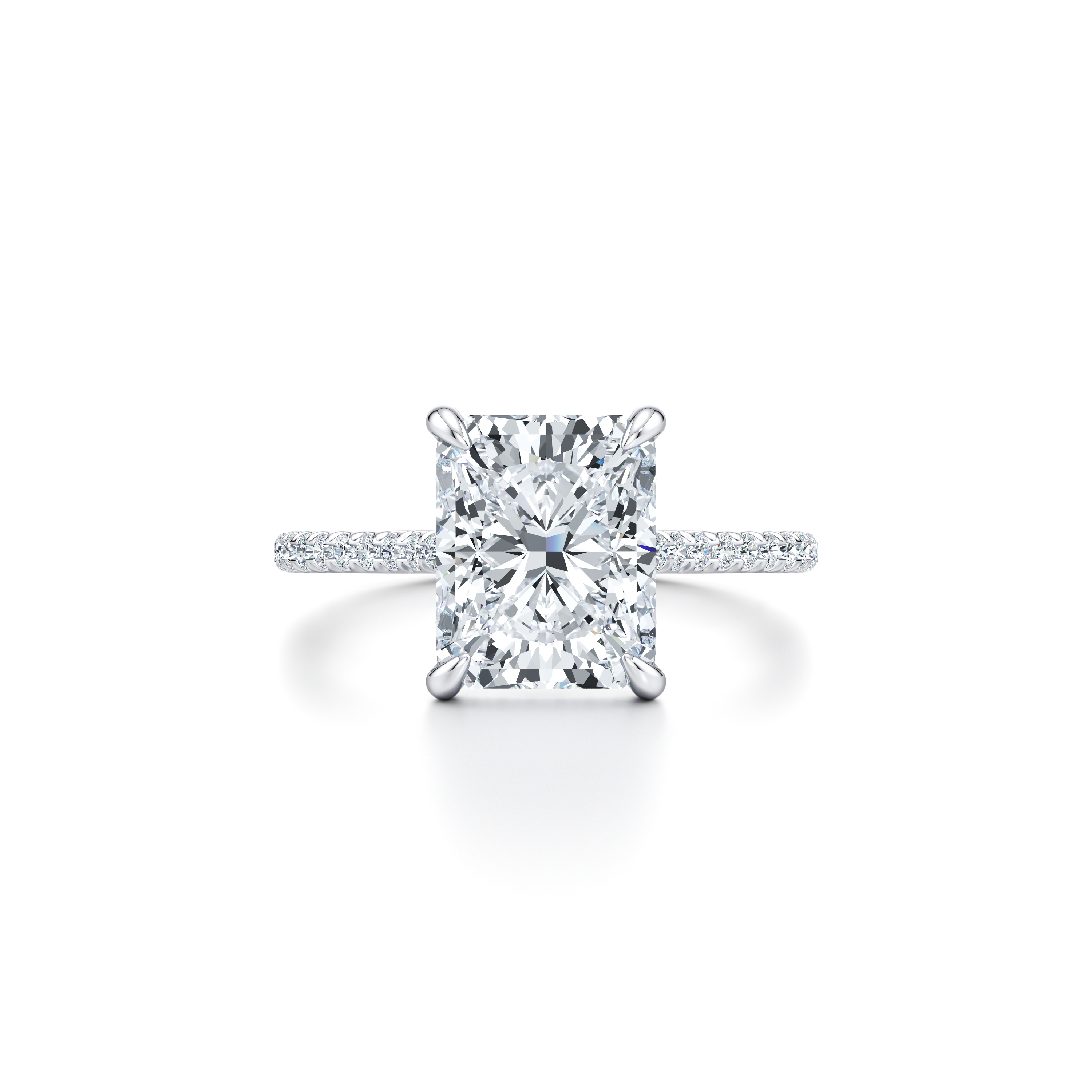 2.0 Carats Lab Grown Diamond Radiant Shape F-VS1 Pave Engagement Ring - Camila Brown