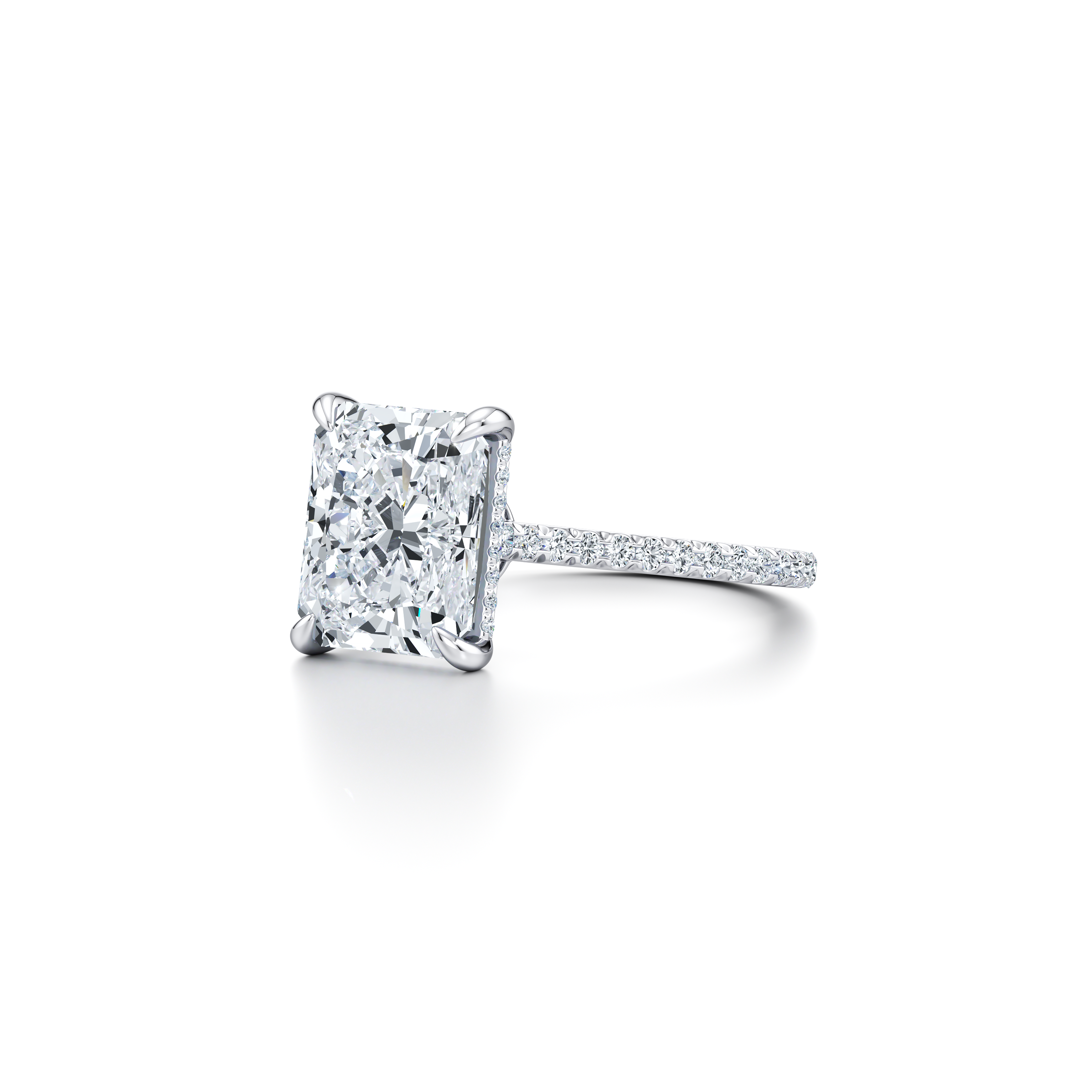 2.0 Carats Lab Grown Diamond Radiant Shape F-VS1 Pave Engagement Ring - Camila Brown