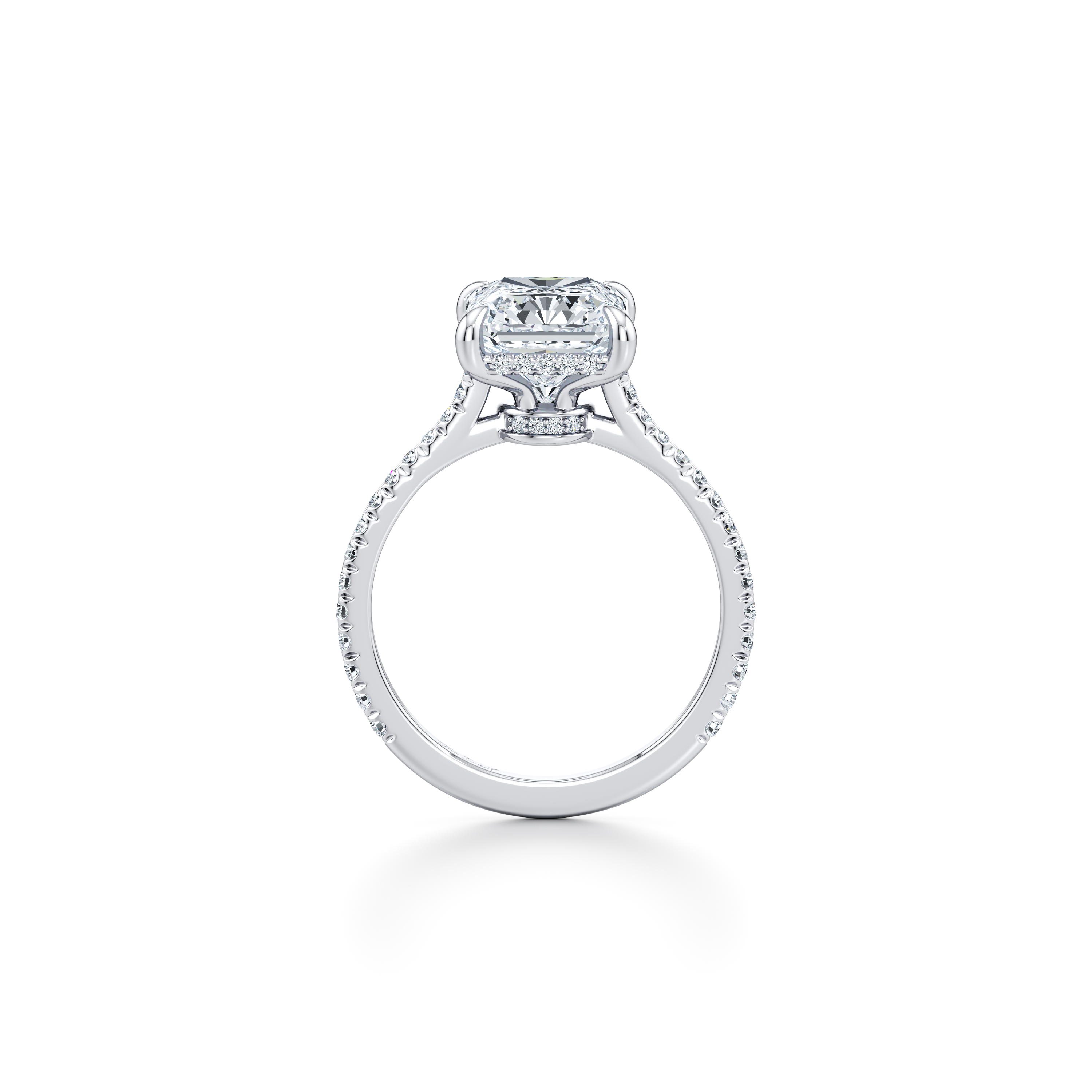 2.0 Carats Lab Grown Diamond Radiant Shape F-VS1 Pave Engagement Ring - Camila Brown