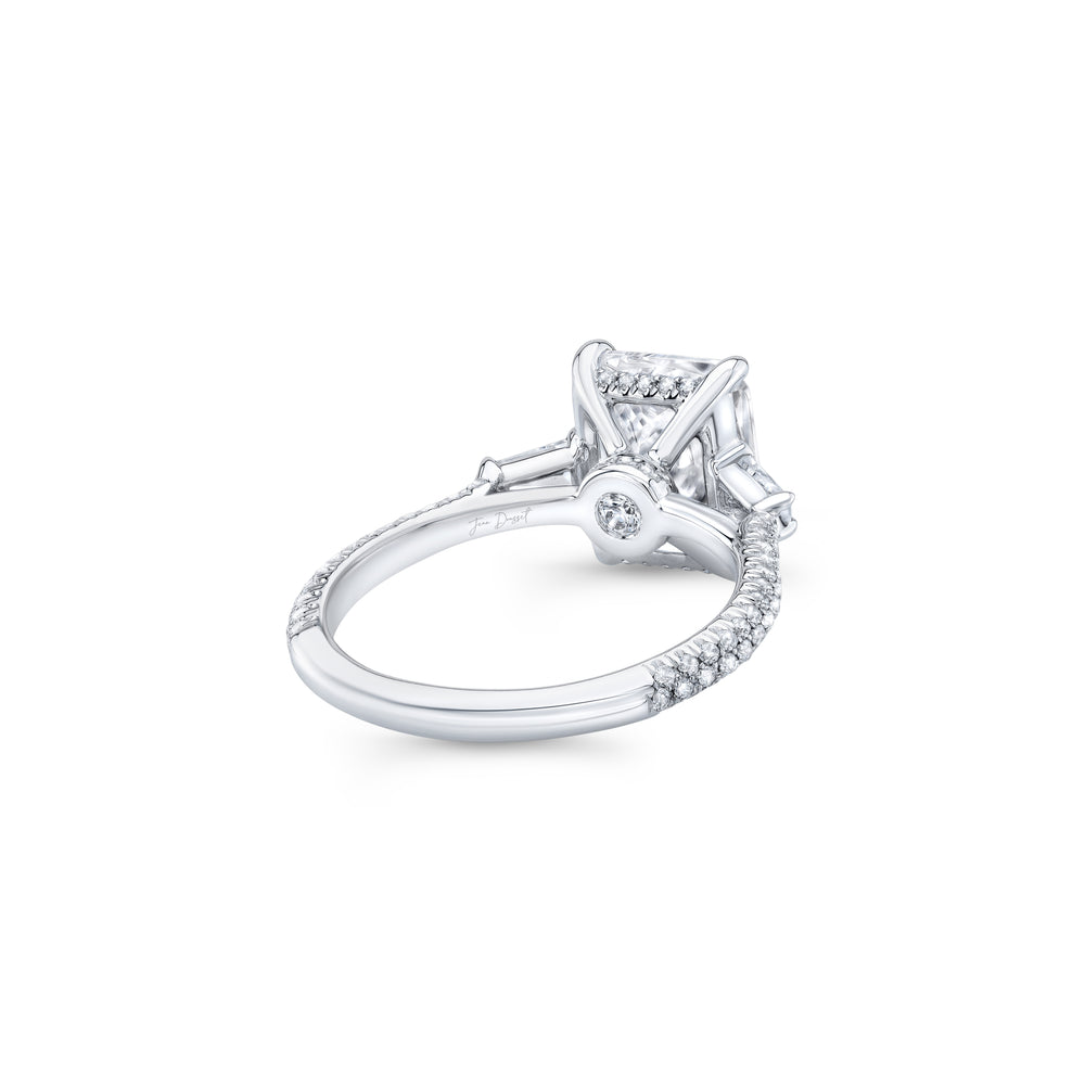 2.0 Carats Lab Grown Diamond Radiant Shape F-VS1 Three Stone & Pave Engagement Ring - Camila Brown