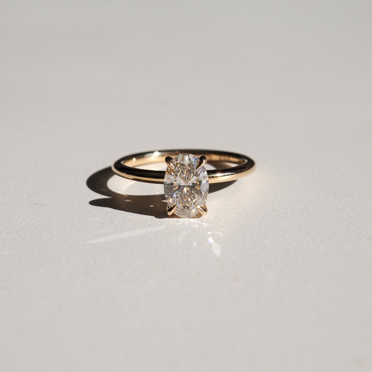 1.5 CT Oval G/VS1 CVD Diamond Solitaire Engagement Ring - Camila Brown