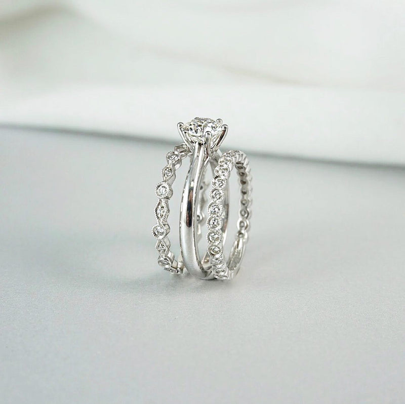 1.0 Carats Lab Grown Diamond Round Shape E-VS1 Solitaire Engagement Ring - Camila Brown