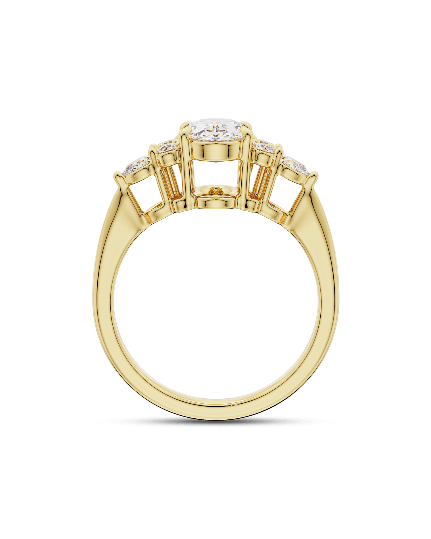 1.50 - 3.50 CT Oval Cut CVD Diamond Cluster Engagement Ring
