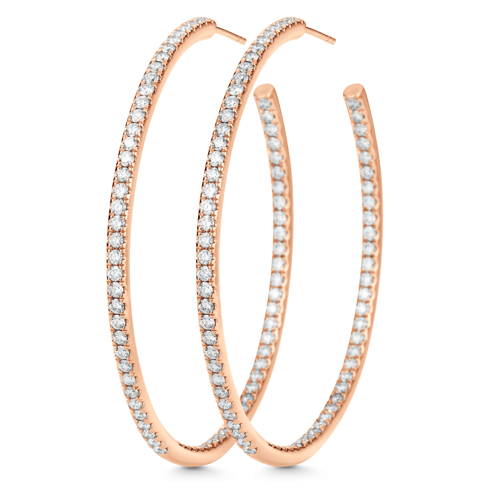 2.25 TCW Round Moissanite Diamond Inside Out Hoop Earrings - Camila Brown