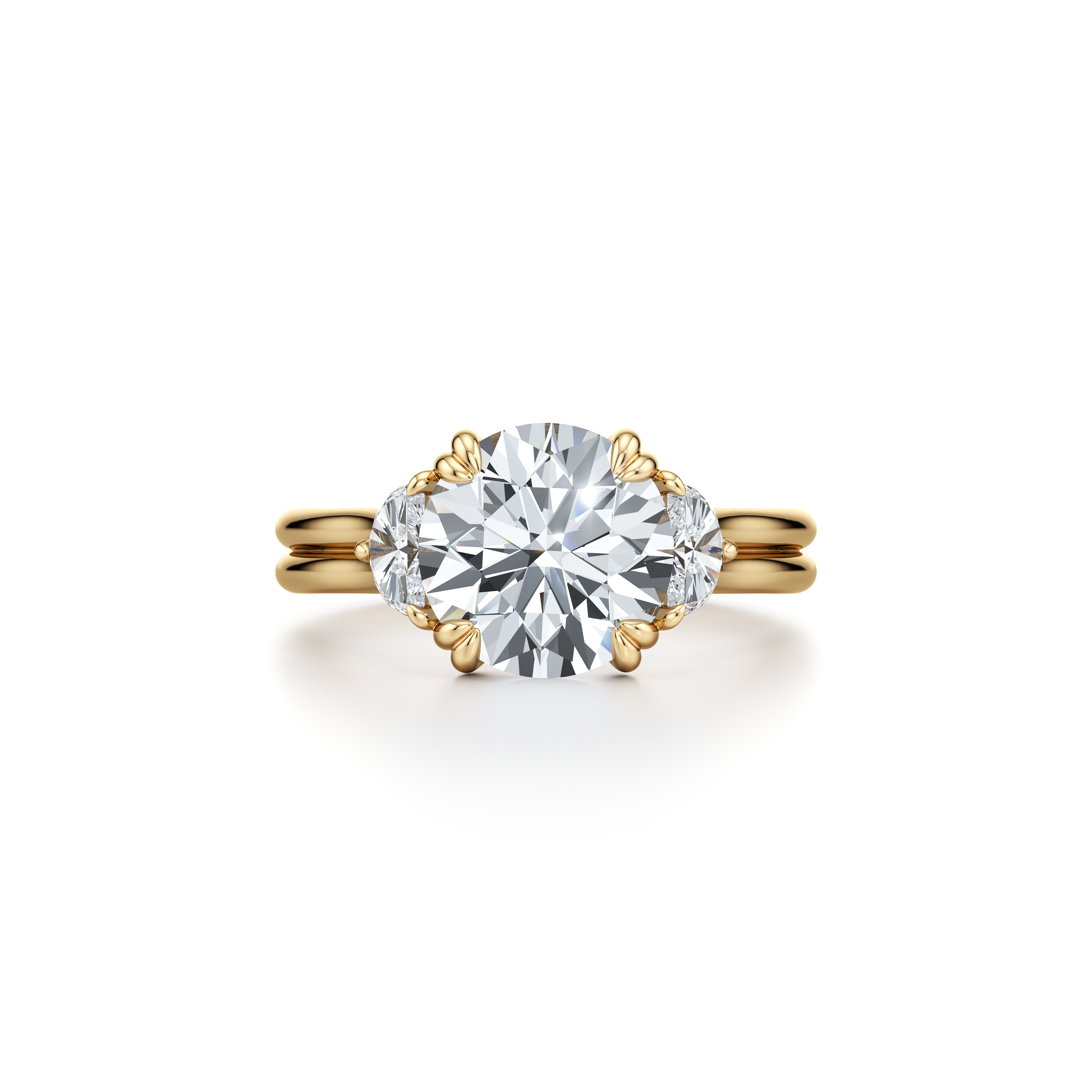 2.0 Carats Lab Grown Diamond Round Shape F-VS1 Three Stone Engagement Ring - Camila Brown