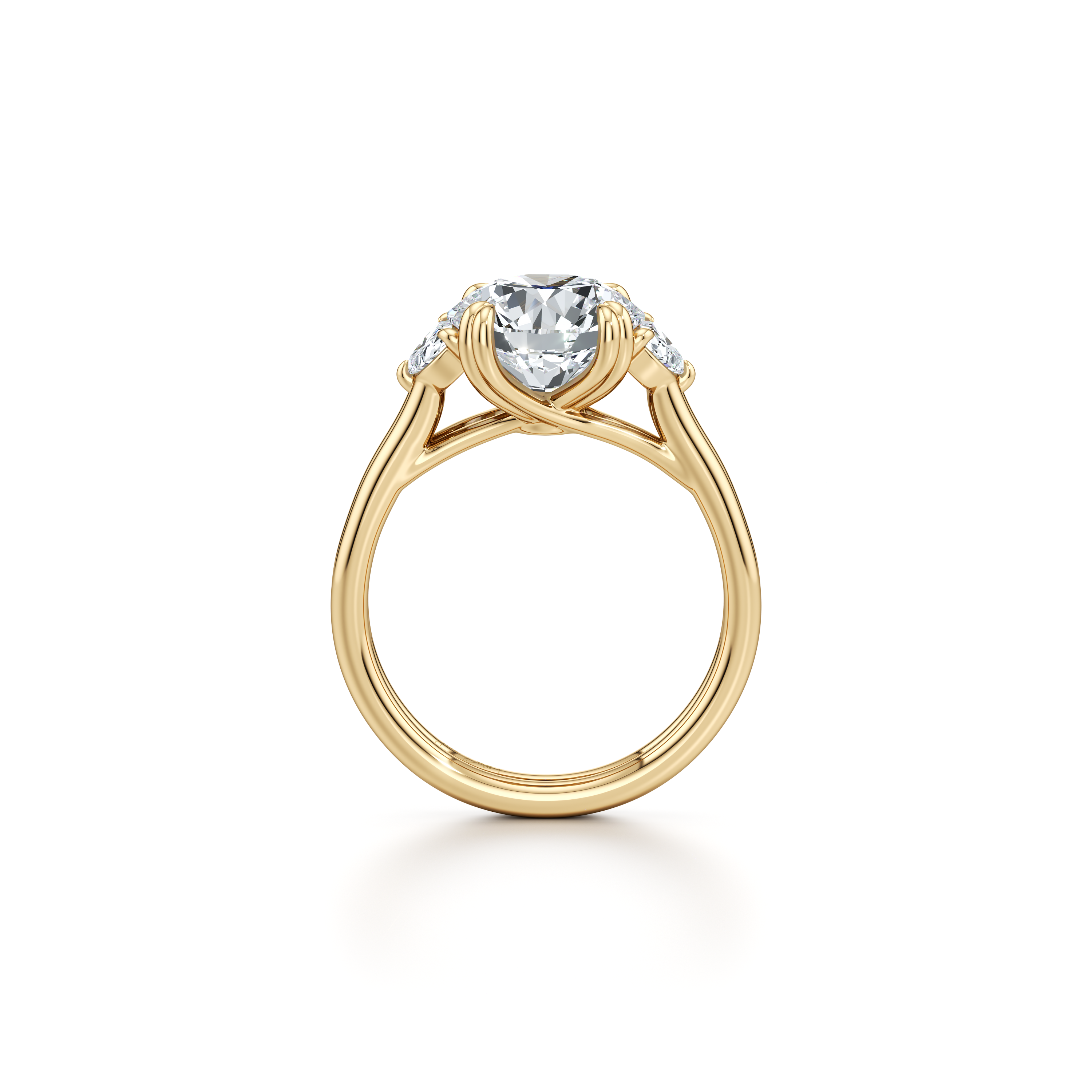 2.0 Carats Lab Grown Diamond Round Shape F-VS1 Three Stone Engagement Ring - Camila Brown