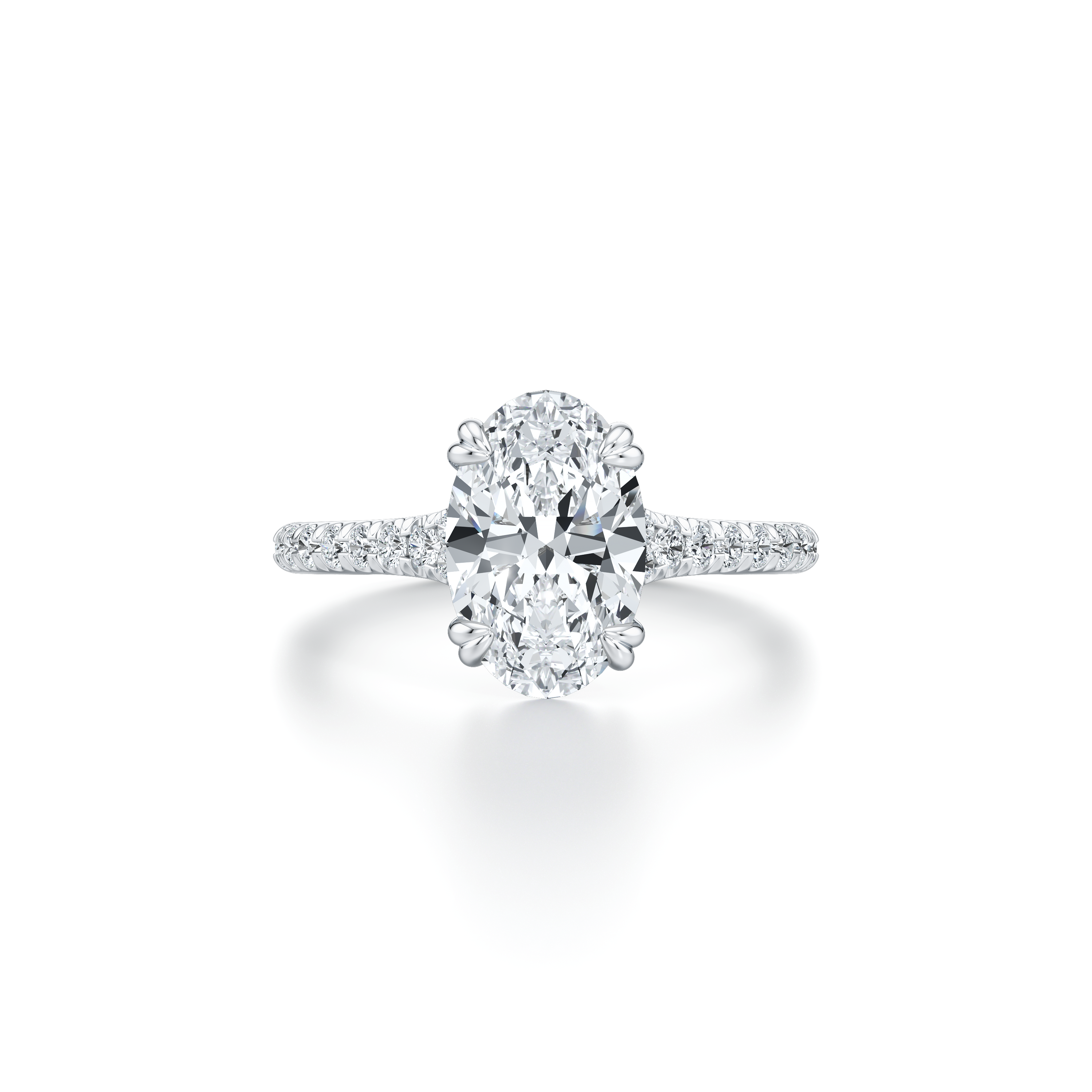 1.50 Carats Lab Grown Diamond Oval Shape F-VS1 Pave Engagement Ring - Camila Brown
